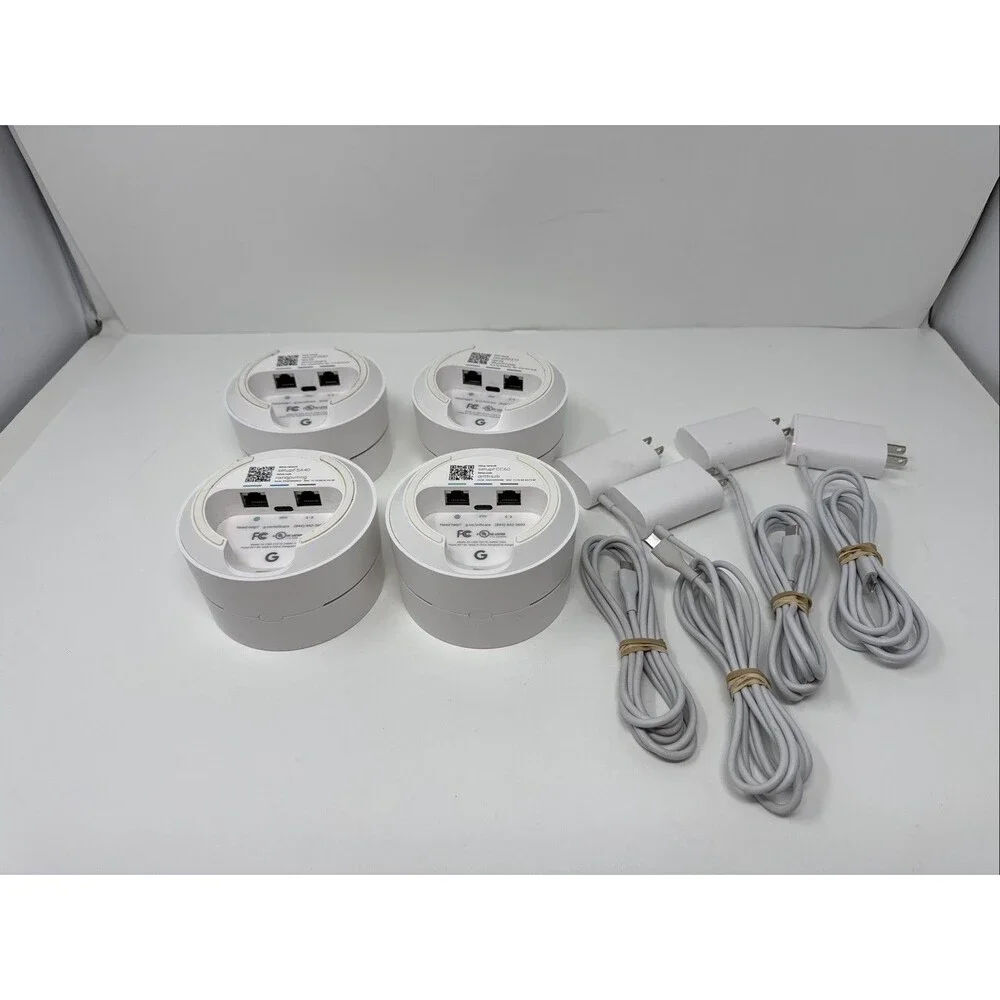 Google Wifi AC-1304 1 Port 1200Mbps Wireless Router Set Of 4 Tested And Reset